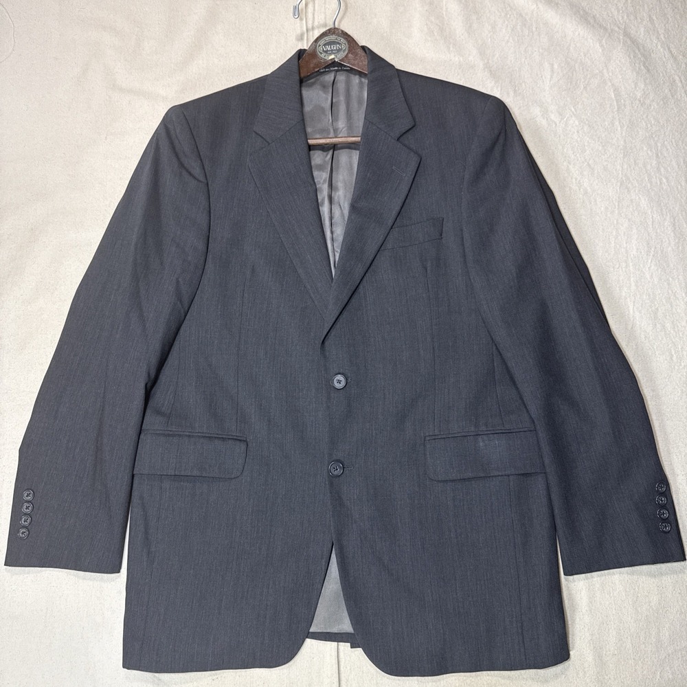 Jack Victor Elite Mens 39R 100% Wool Echo Blazer Jacket Gray Fits 42